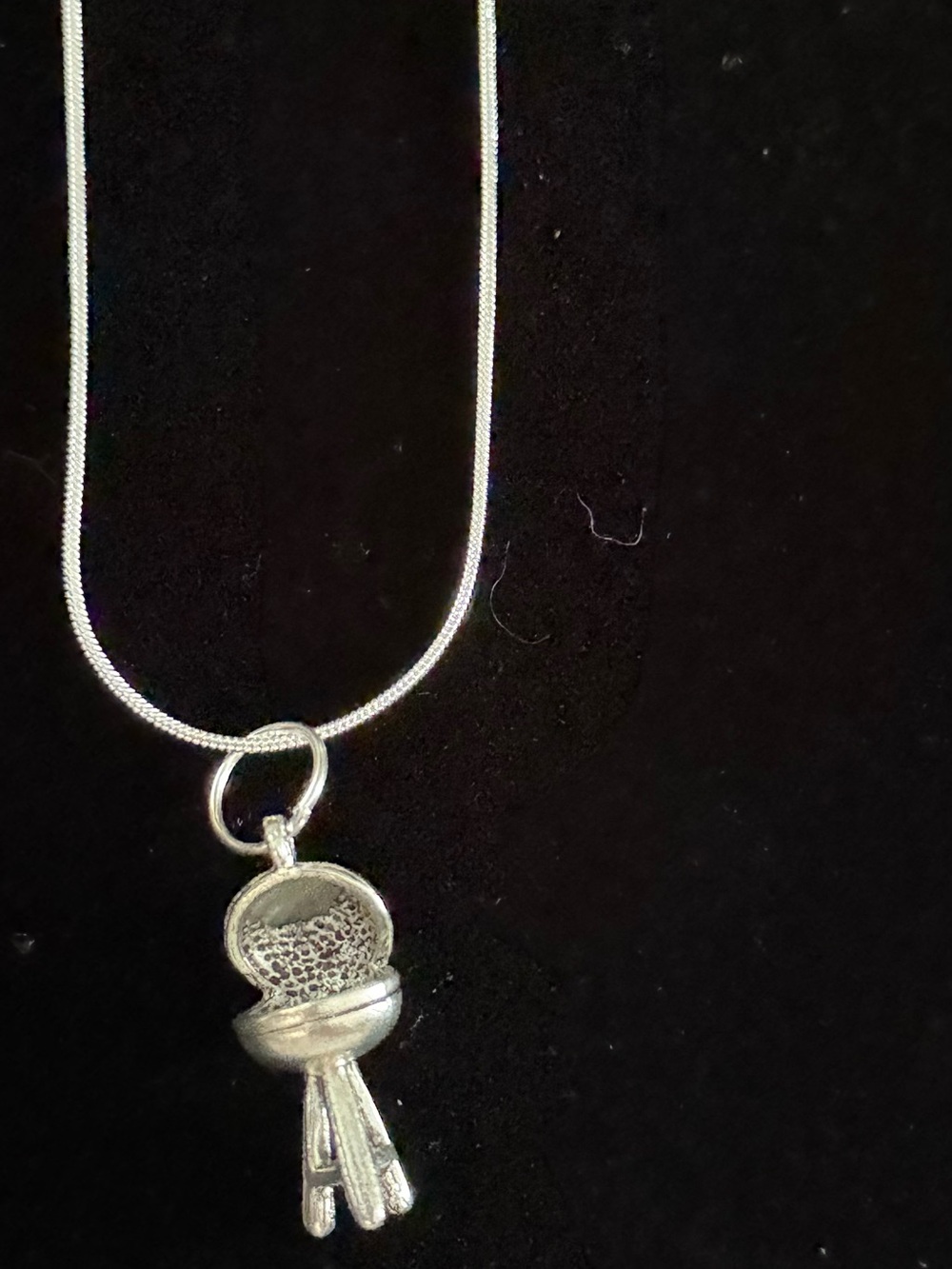 Grill Charm Necklace - Silver